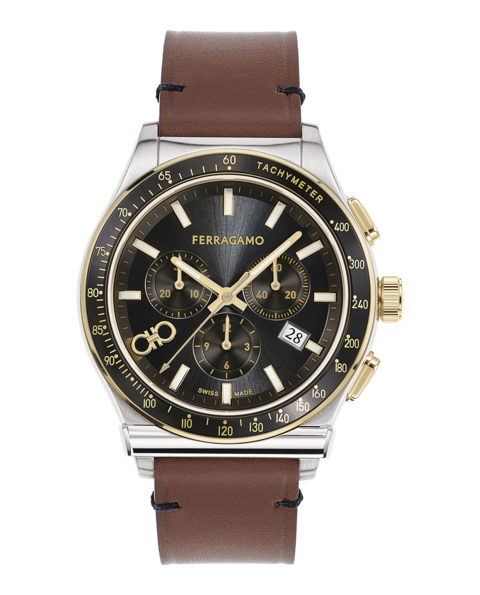 Ferragamo Ferragamo Mens  Stainless Steel 42mm Strap Fashion Watch