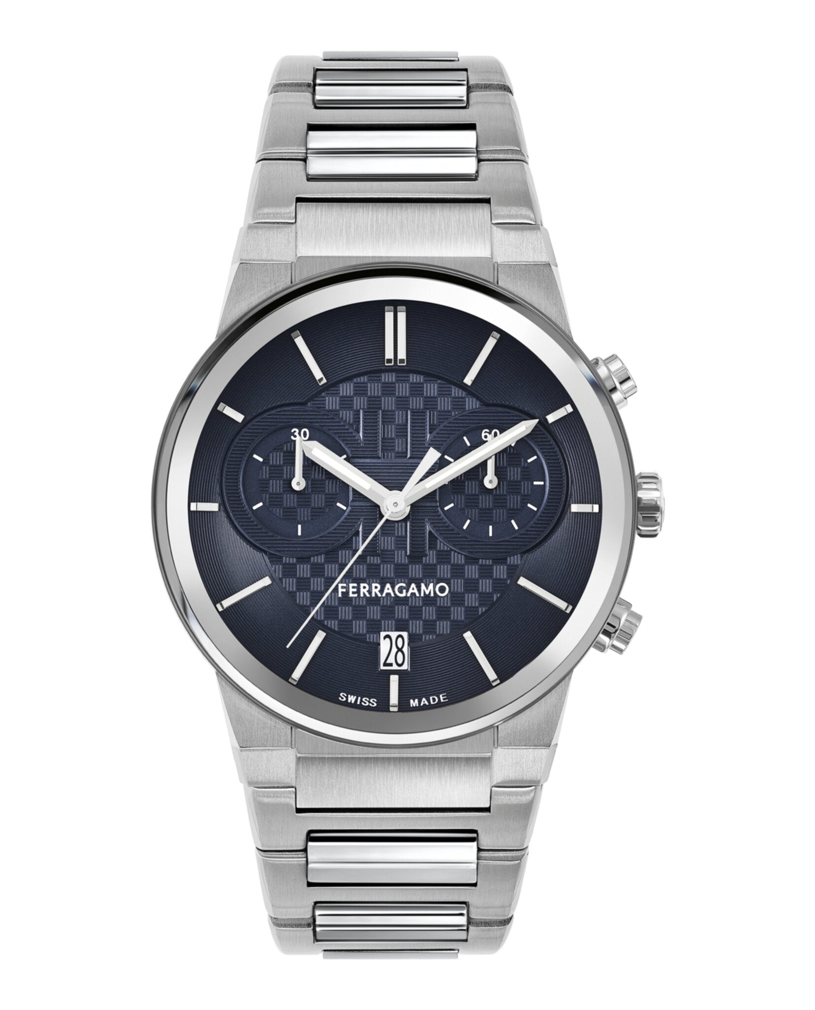 Ferragamo Mens Stainless Steel 41mm Bracelet Fashion Watch