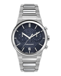 Ferragamo Mens Stainless Steel 41mm Bracelet Fashion Watch