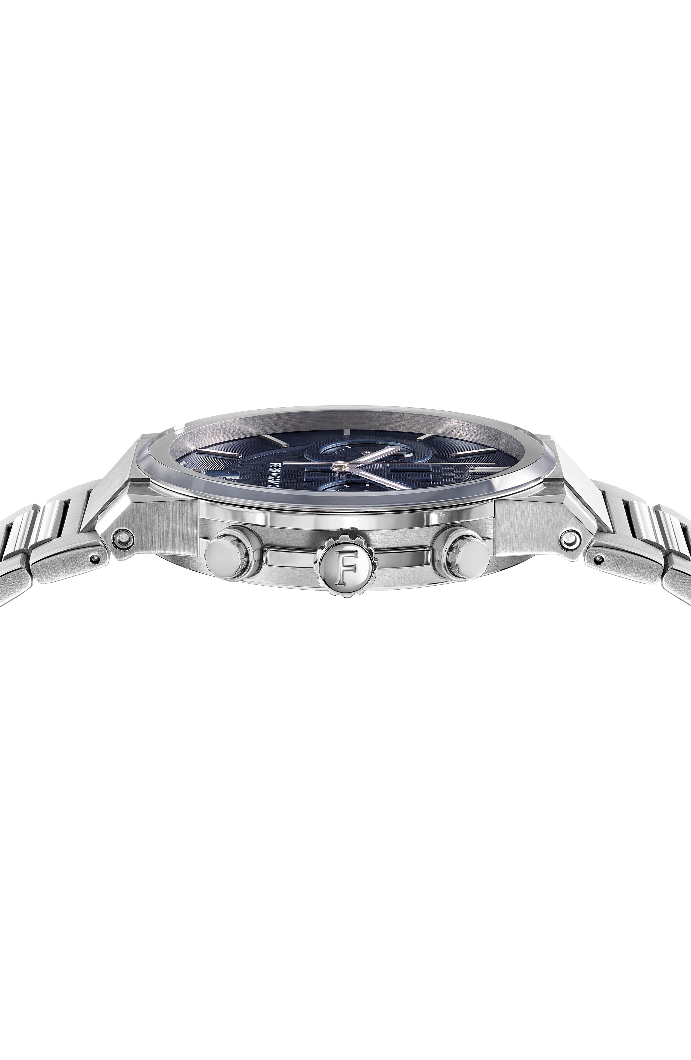 Ferragamo Mens Stainless Steel 41mm Bracelet Fashion Watch