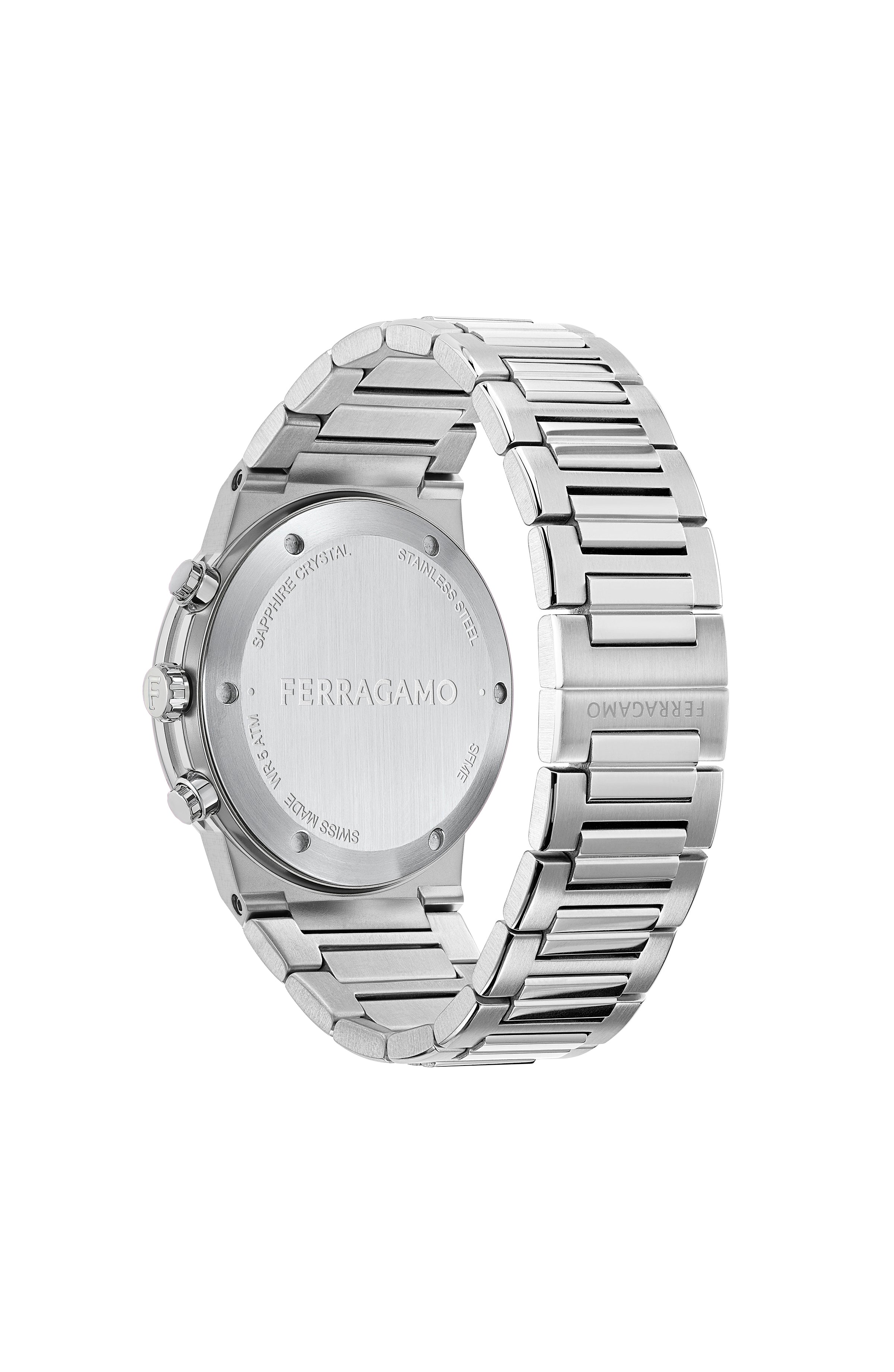 Ferragamo Mens Stainless Steel 41mm Bracelet Fashion Watch