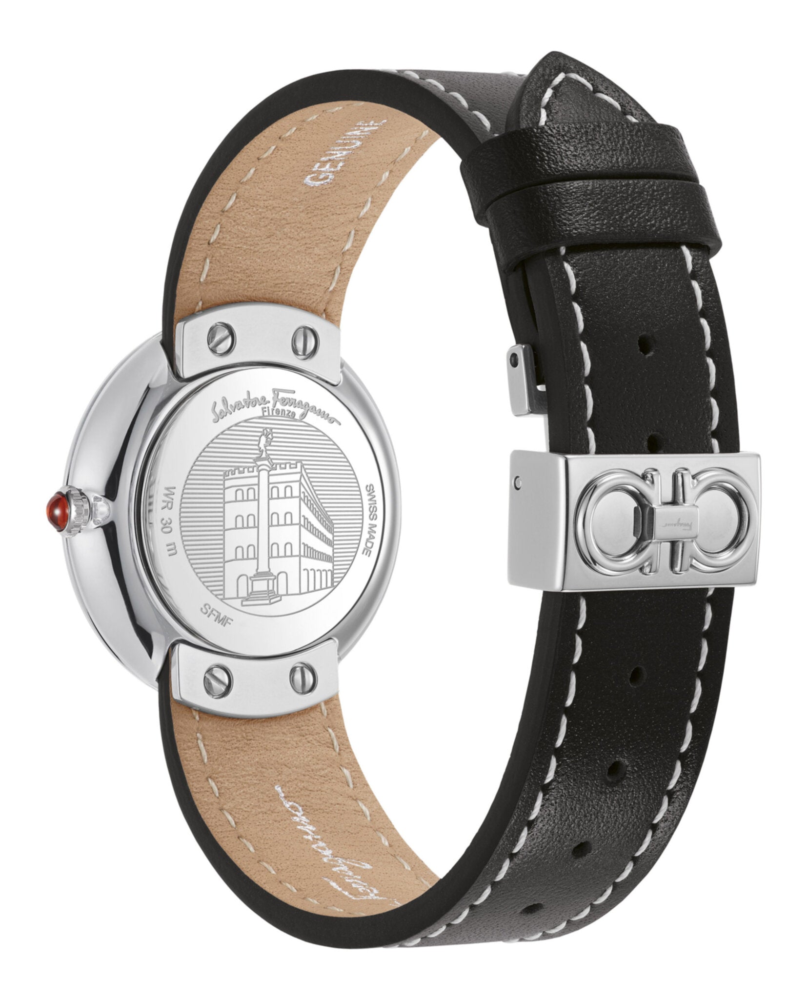 Ferragamo Womens Ferragamo Chic Stainless Steel 32mm Strap Fashion Watch