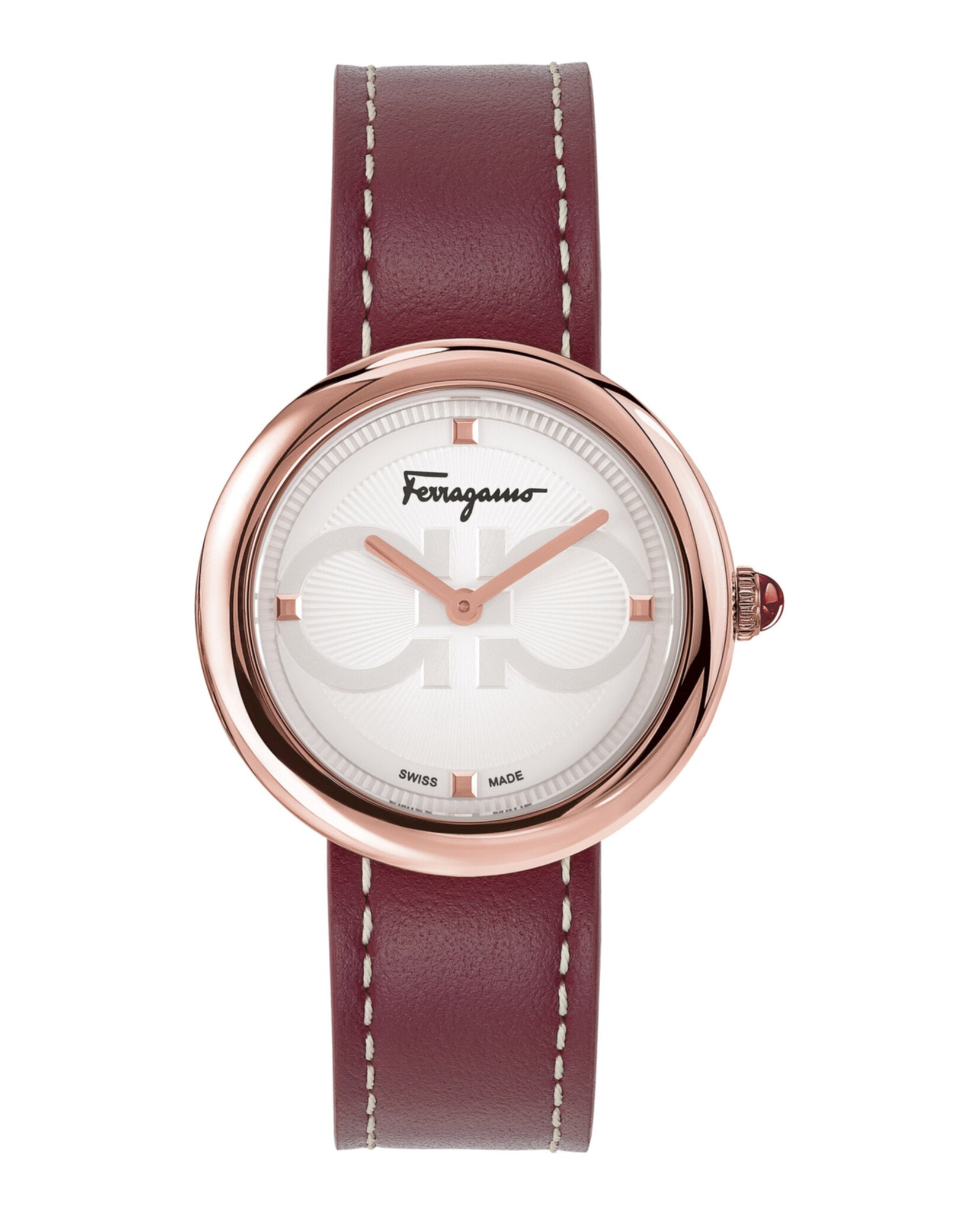 Ferragamo Womens Ferragamo Chic Rose Gold 32mm Strap Fashion Watch