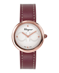 Ferragamo Womens Ferragamo Chic Rose Gold 32mm Strap Fashion Watch