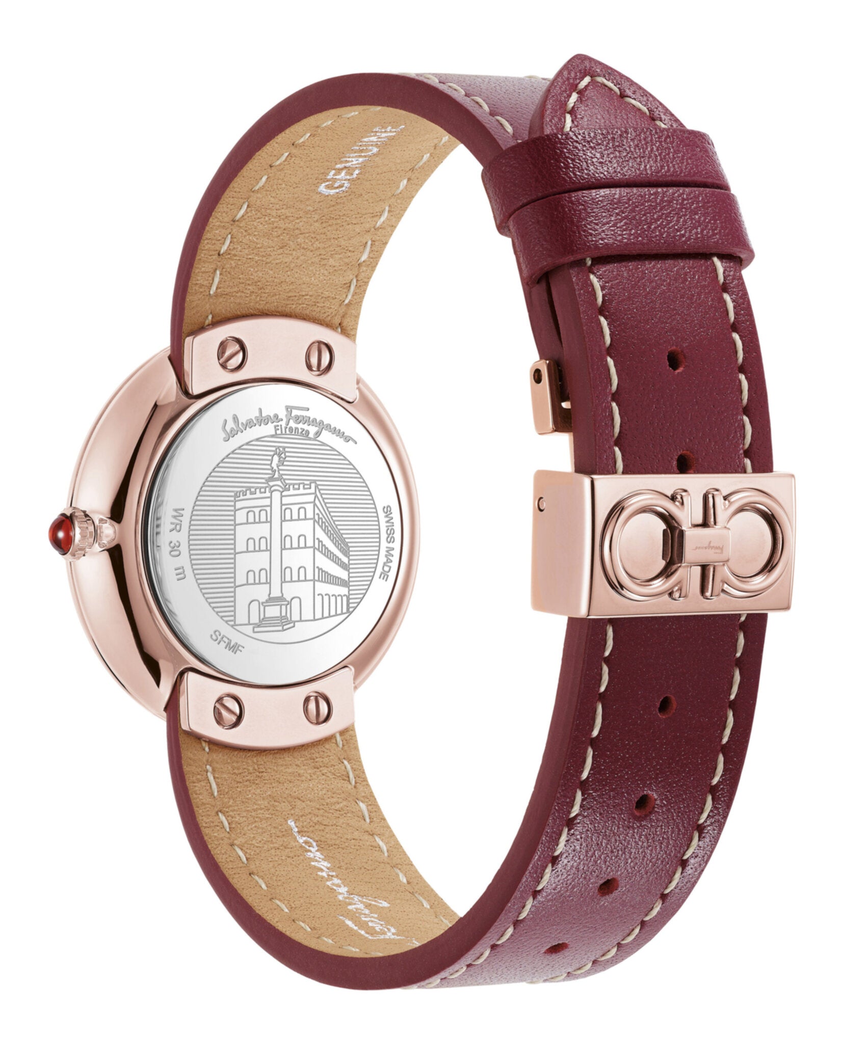 Ferragamo Womens Ferragamo Chic Rose Gold 32mm Strap Fashion Watch
