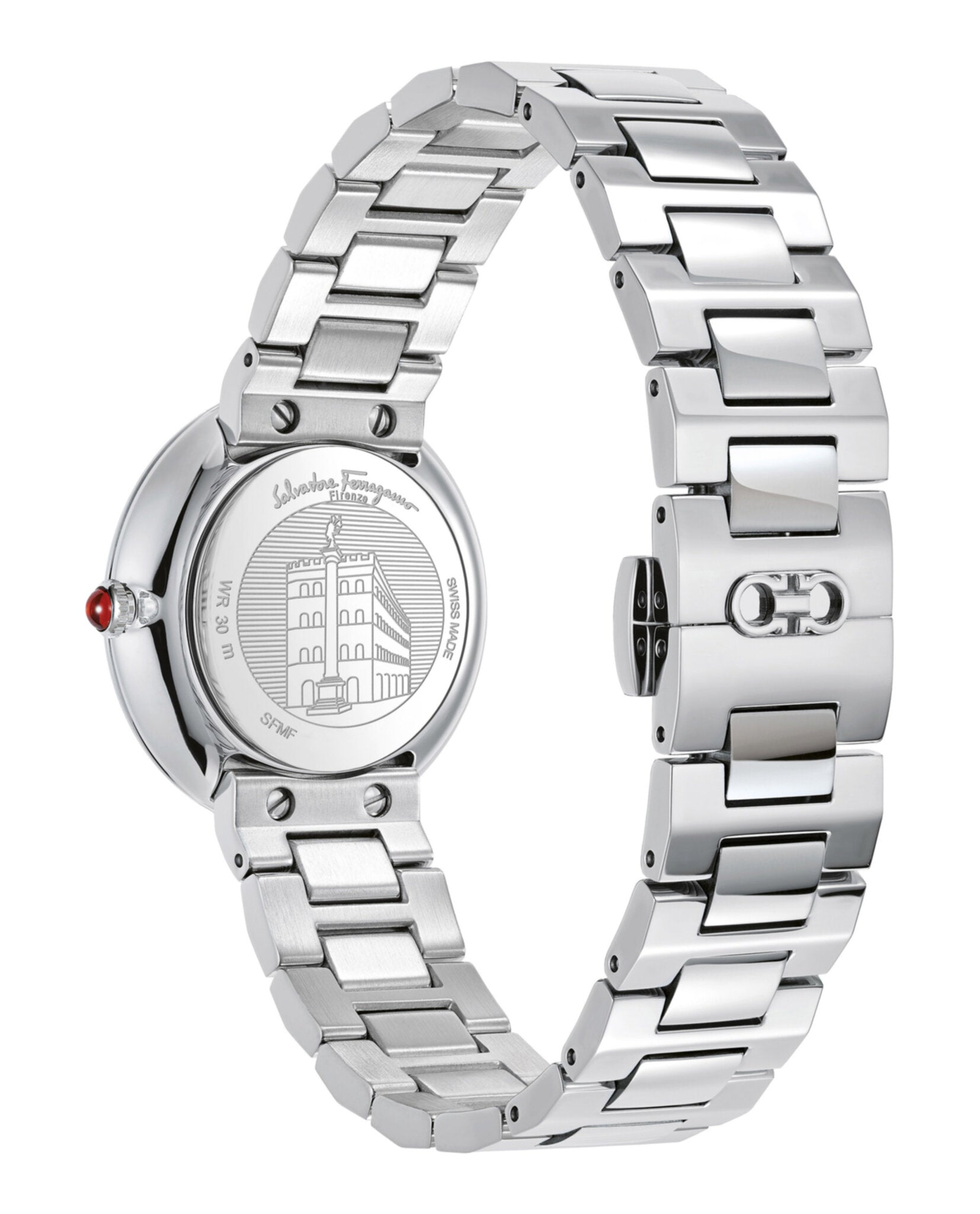 Ferragamo Womens Ferragamo Chic Stainless Steel 32mm Bracelet Fashion Watch