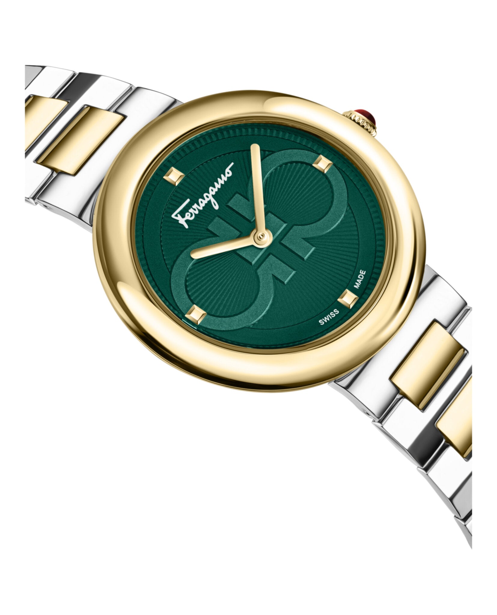 Ferragamo Womens Two Tone 32mm Bracelet Fashion Watch