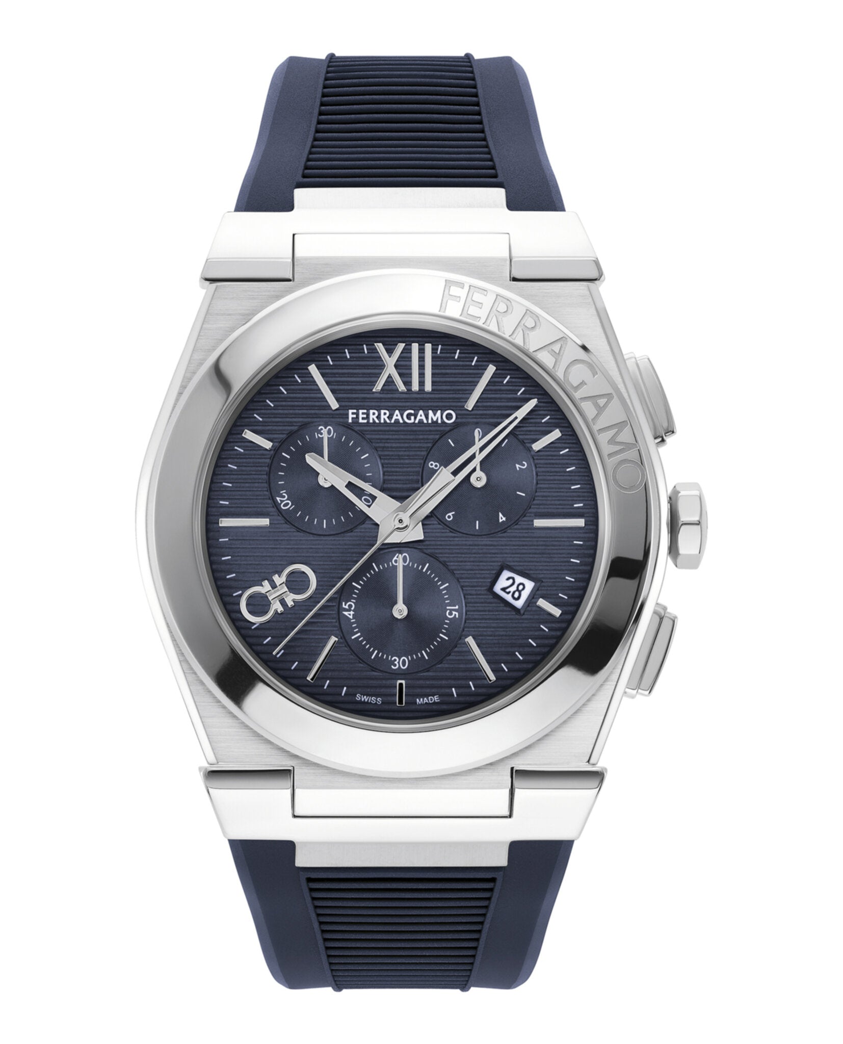 Ferragamo Mens Stainless Steel 42mm Strap Fashion Watch