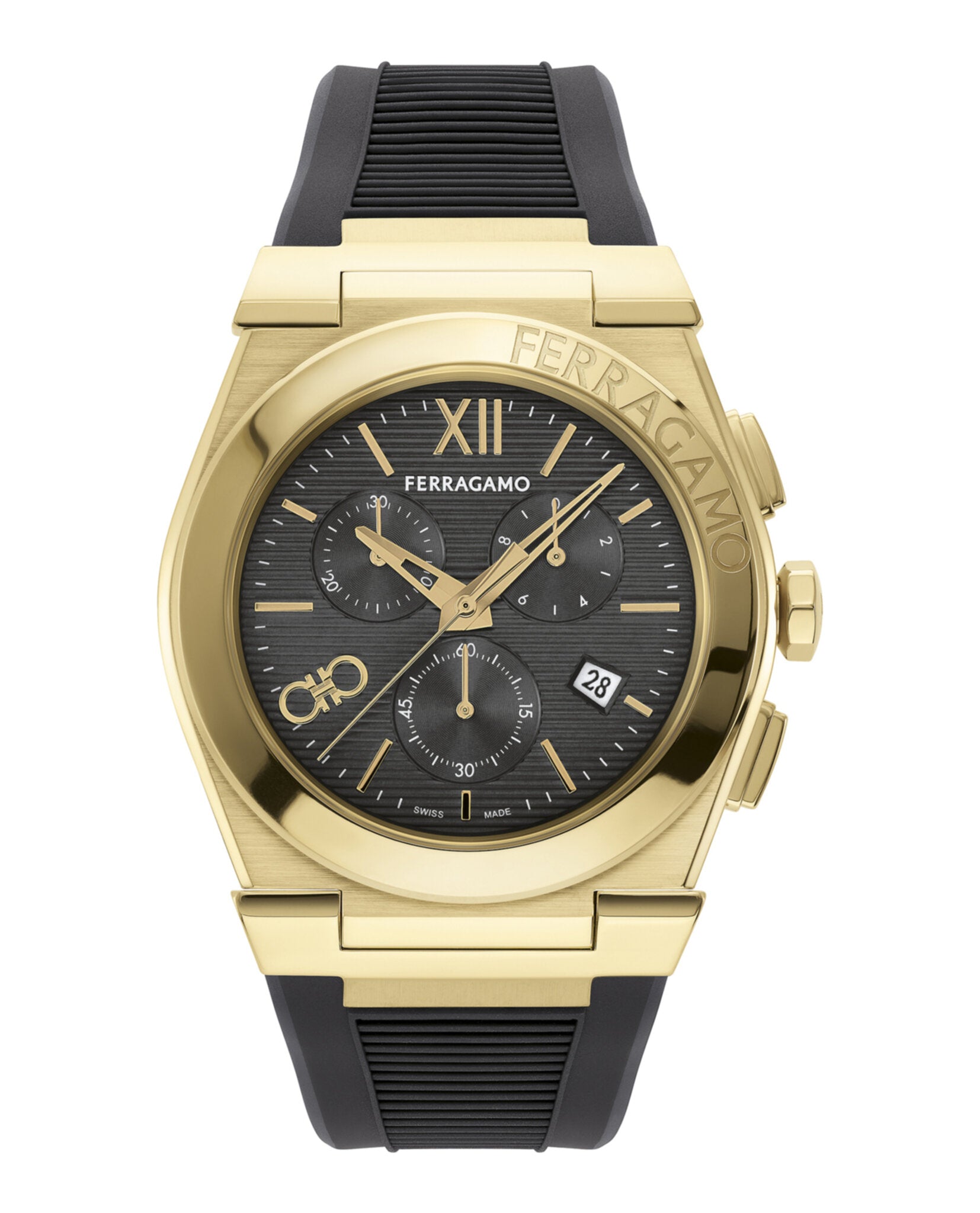Ferragamo Mens Vega 42mm Strap Fashion Watch