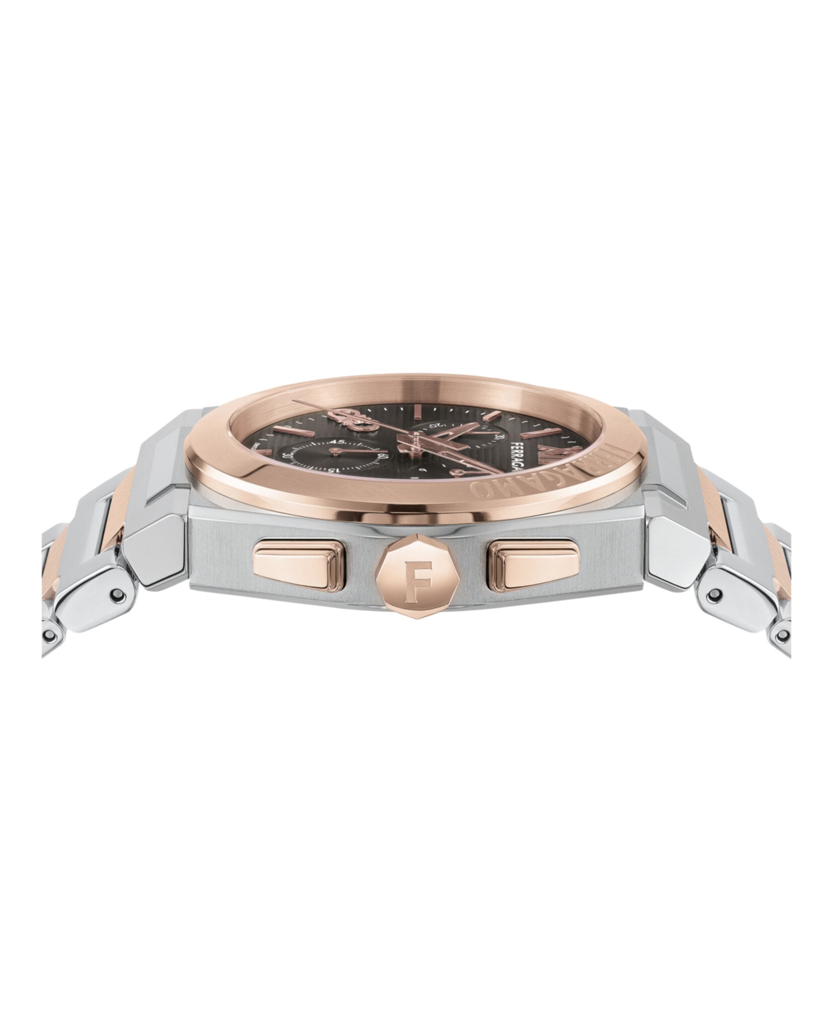 Ferragamo Ferragamo Mens  Two Tone 42mm Bracelet Fashion Watch