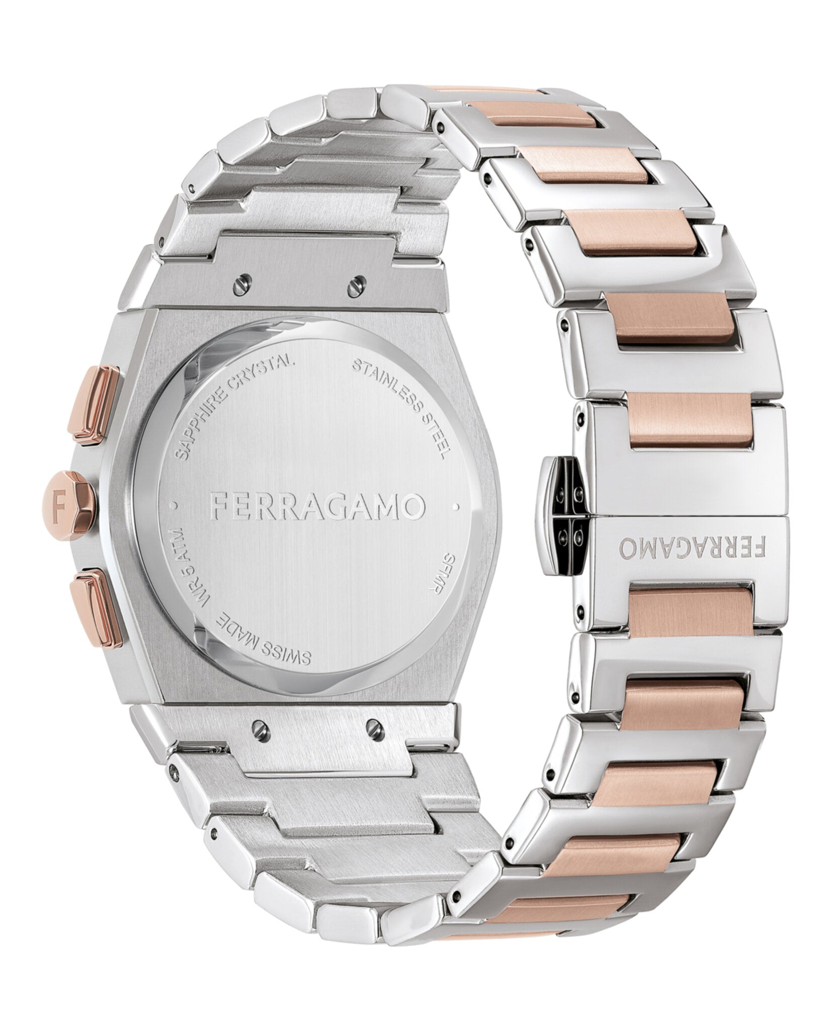 Ferragamo Ferragamo Mens  Two Tone 42mm Bracelet Fashion Watch