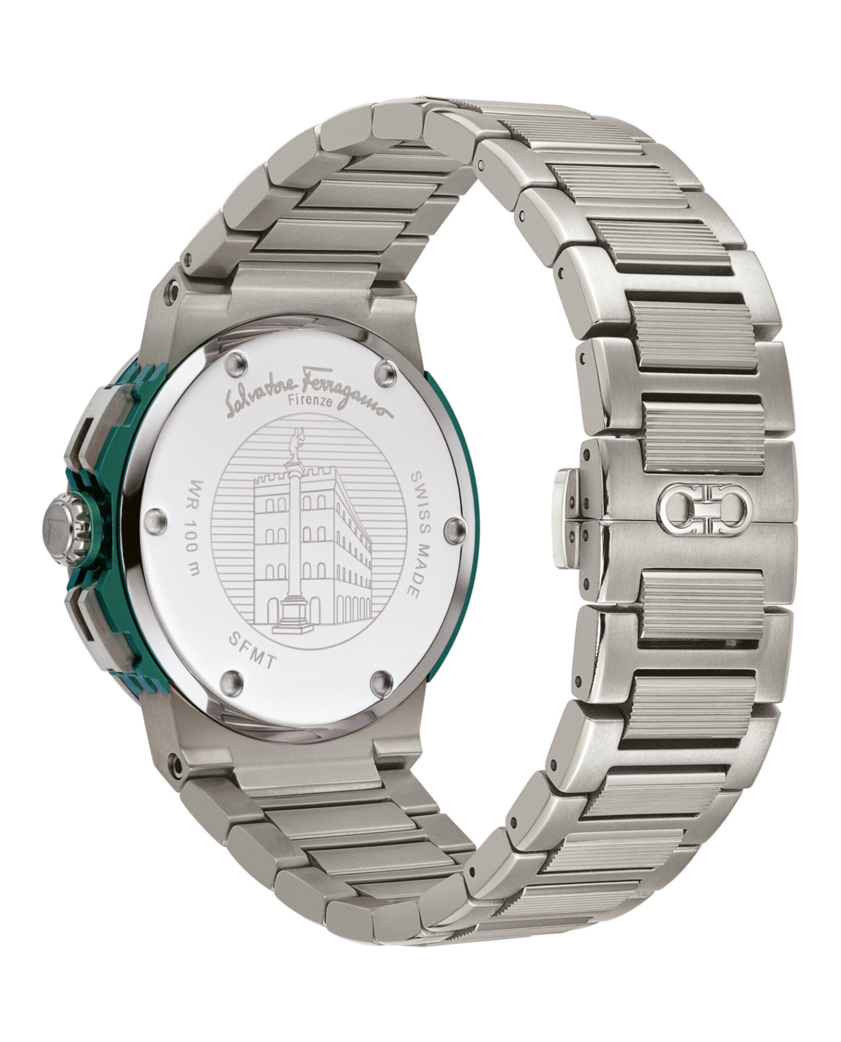 Ferragamo Mens Titanium 44mm Bracelet Fashion Watch