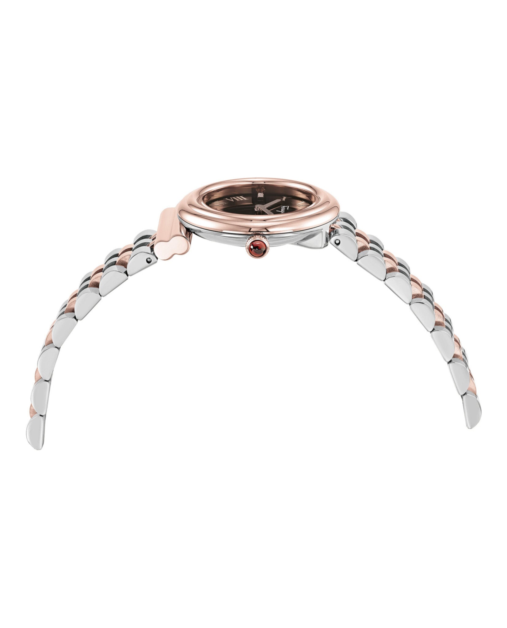 Ferragamo Womens Gancini Two Tone 28mm Bracelet Fashion Watch