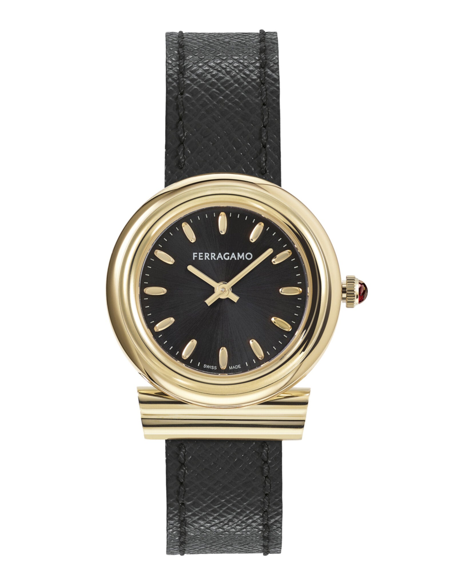 Ferragamo Womens Gancini Gold 28mm Strap Fashion Watch Gold