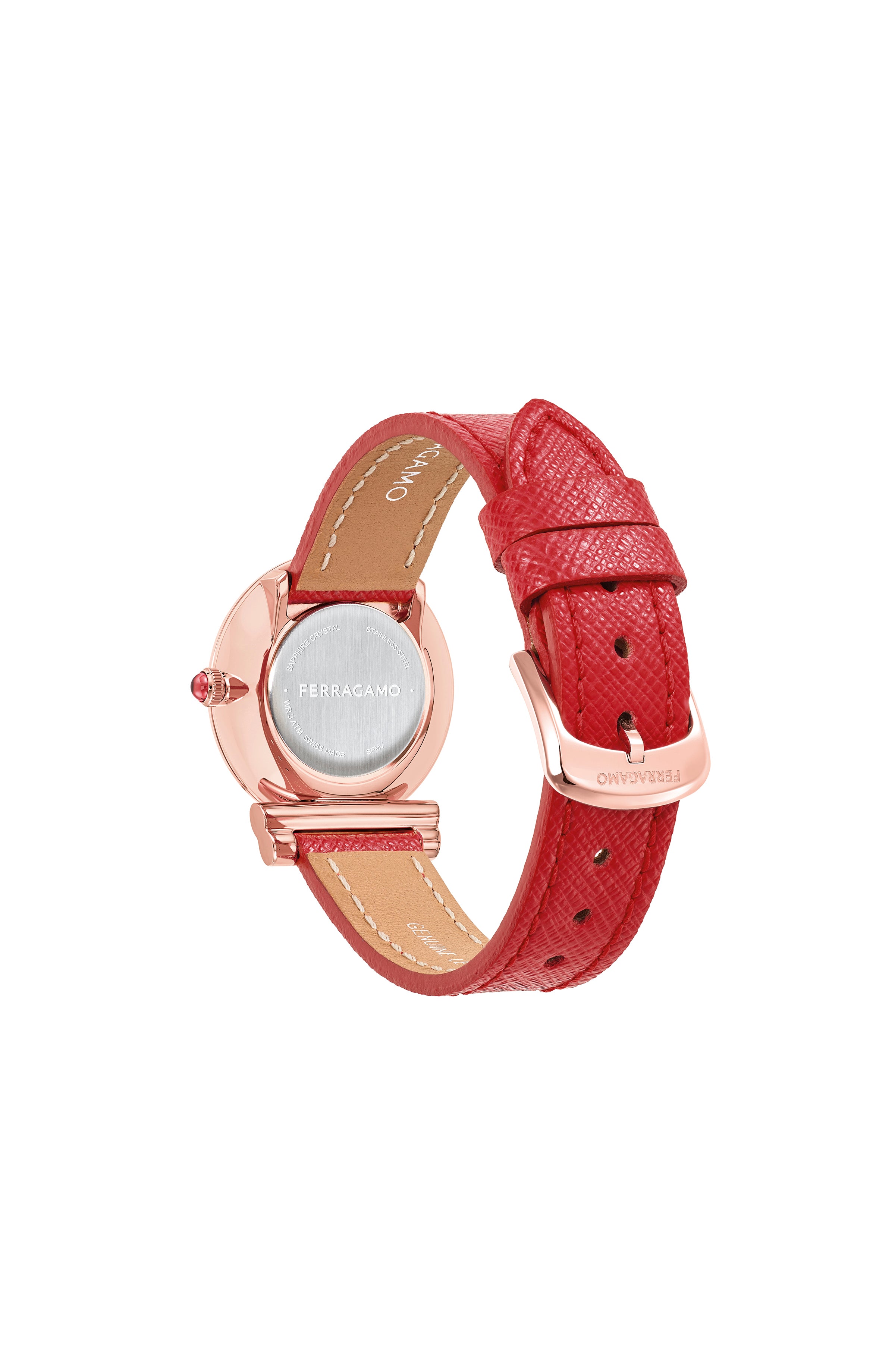Ferragamo Womens Rosegold 28mm Strap Fashion Watch