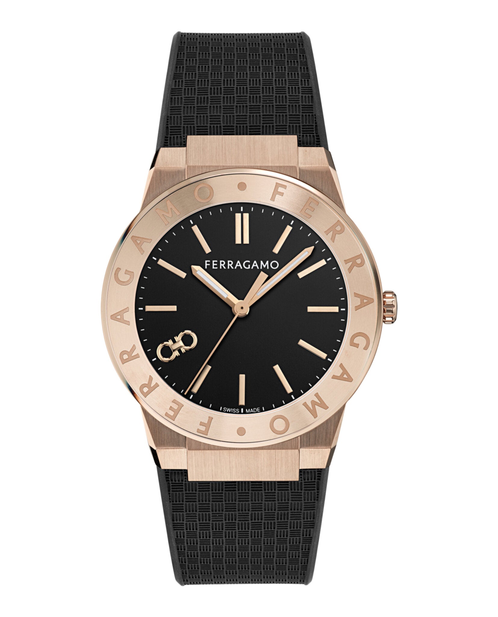 Ferragamo Ferragamo Mens  Rosegold 41mm Strap Fashion Watch