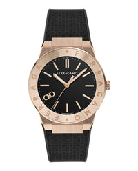 Ferragamo Ferragamo Mens  Rosegold 41mm Strap Fashion Watch