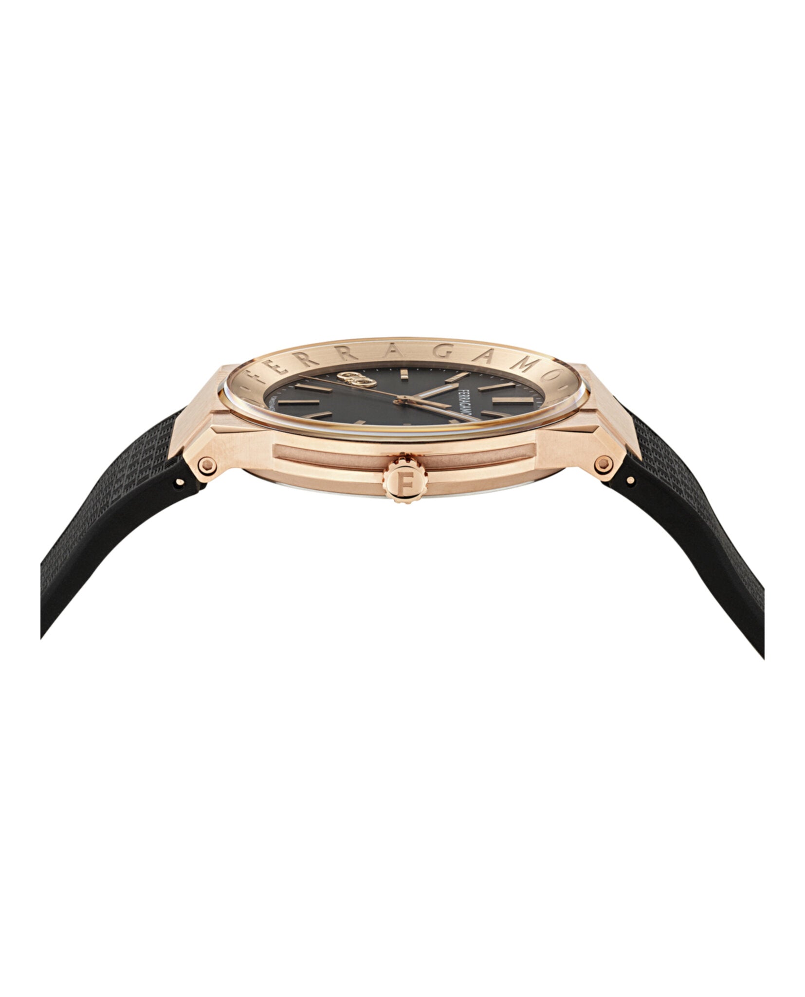 Ferragamo Ferragamo Mens  Rosegold 41mm Strap Fashion Watch