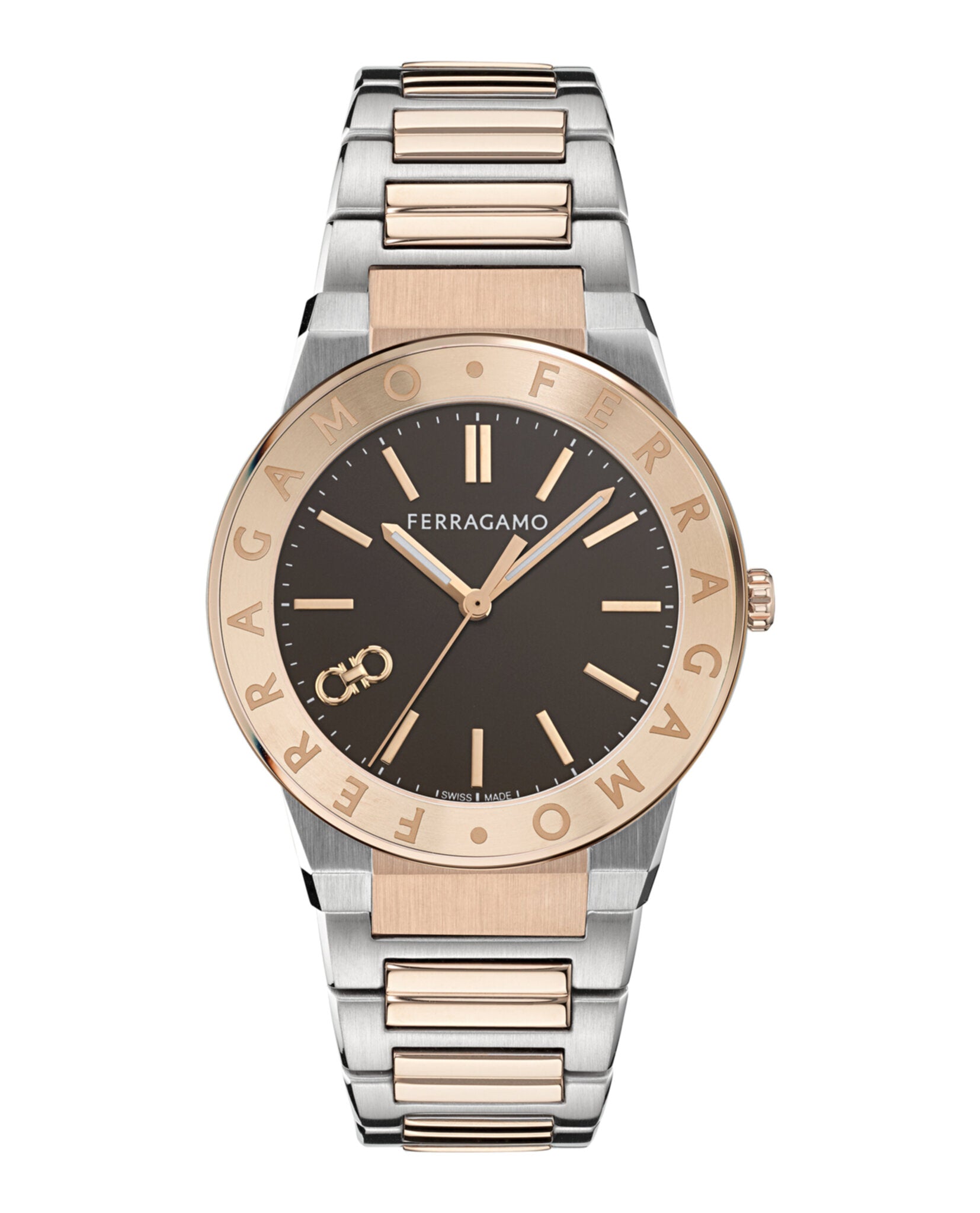 Ferragamo Ferragamo Mens  Two Tone 41mm Bracelet Fashion Watch