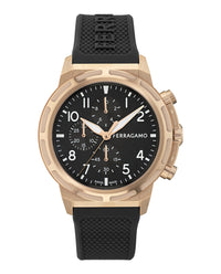 Ferragamo Mens Rosegold 44mm Strap Fashion Watch