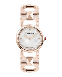 Ferragamo Womens Rose Gold 25mm Bracelet Fashion Watch