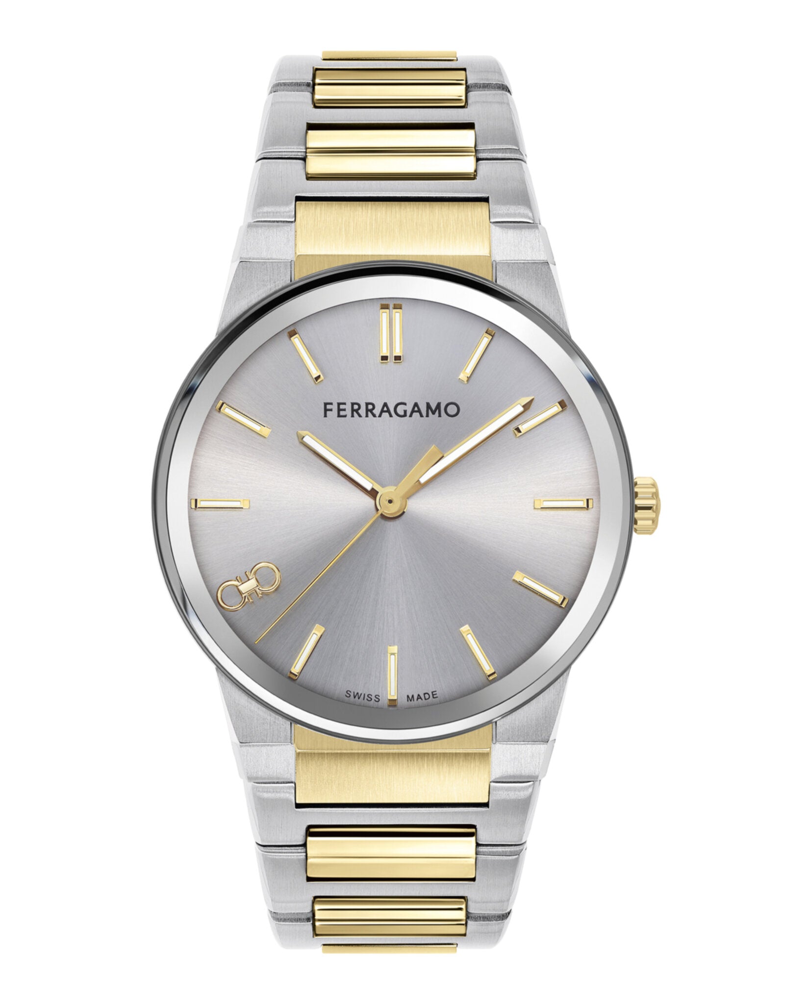 Ferragamo Mens Two Tone 41mm Bracelet Fashion Watch