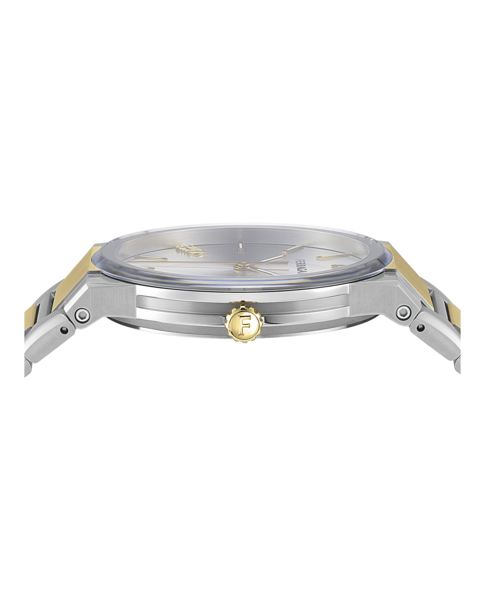 Ferragamo Mens Two Tone 41mm Bracelet Fashion Watch