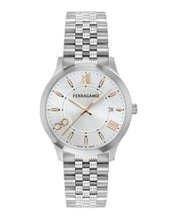 Ferragamo Mens Stainless Steel 40mm Bracelet Fashion Watch