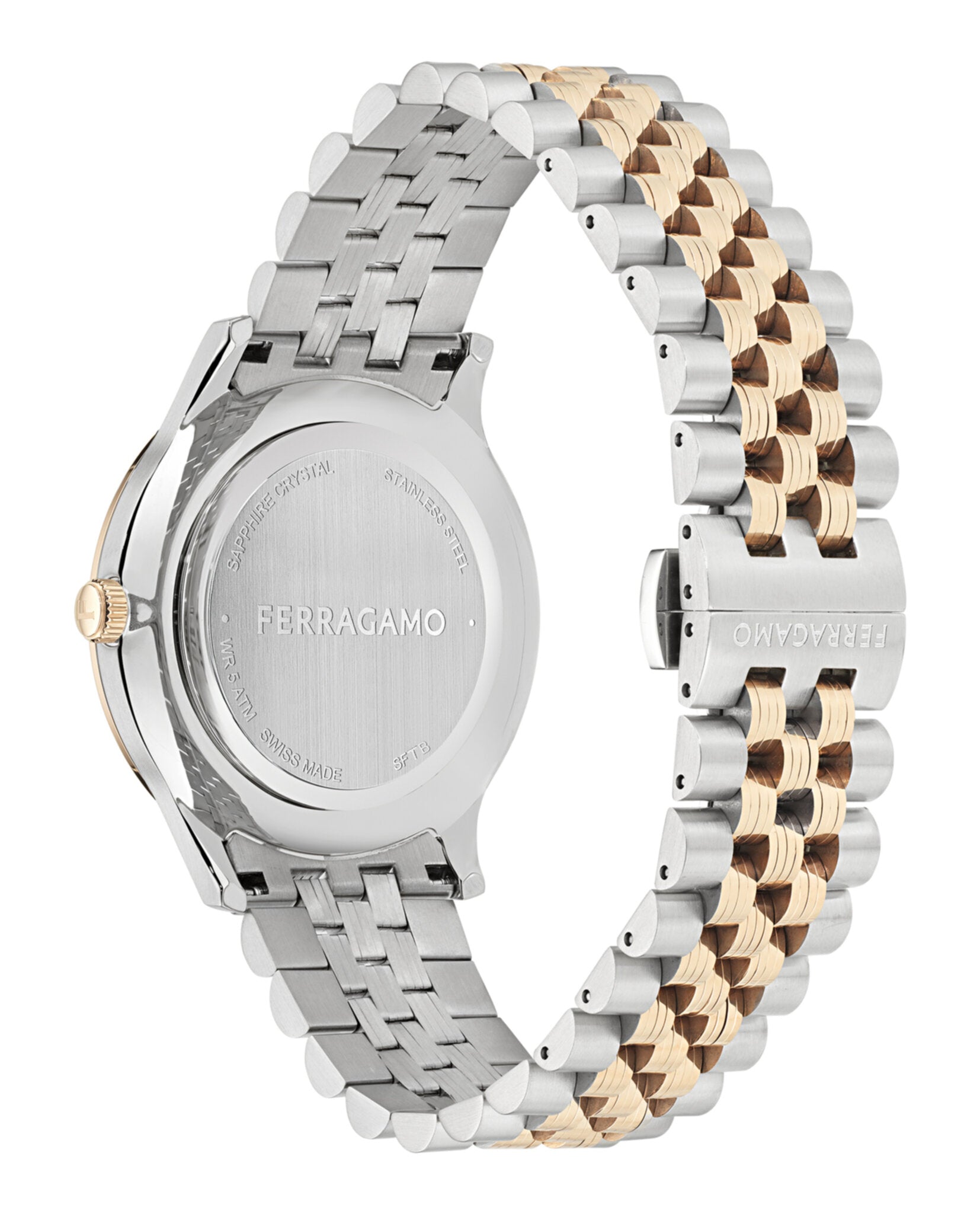 Ferragamo Ferragamo Mens  Two Tone 40mm Bracelet Fashion Watch