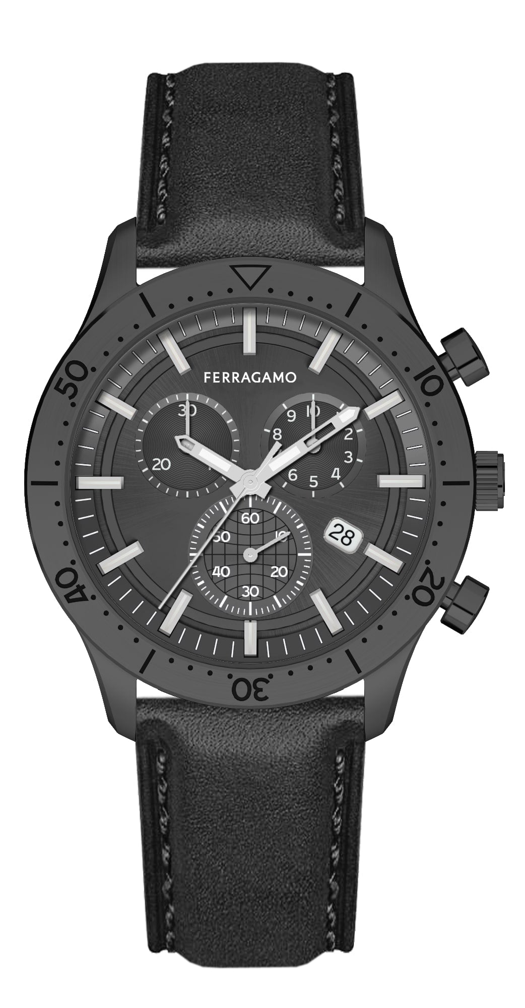 Ferragamo Mens Ferragamo Master Chrono 43mm Strap Fashion Watch