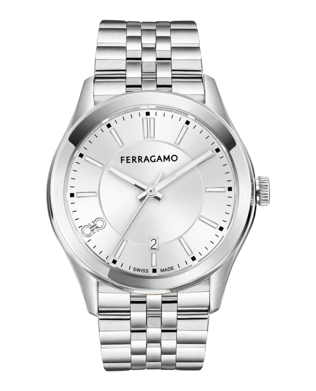 Ferragamo Mens Ferragamo Classic Stainless Steel 42mm Bracelet Fashion Watch