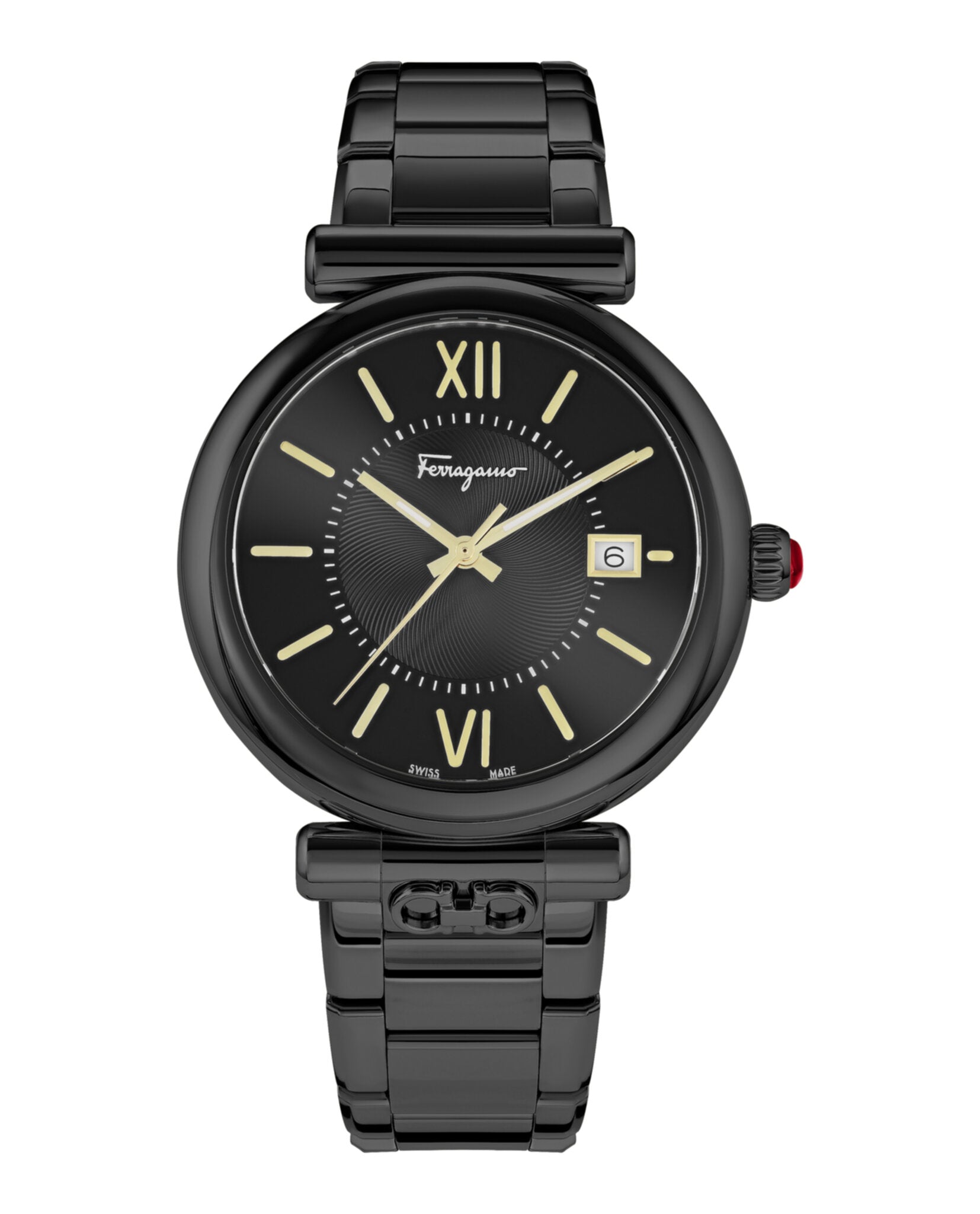 Ferragamo Womens Ferragamo Ora 40mm Strap Fashion Watch Black