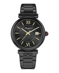 Ferragamo Womens Ferragamo Ora 40mm Strap Fashion Watch Black