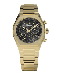 Ferragamo Mens Ferragamo Tonneu Chrono 42mm Strap Fashion Watch