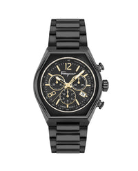 Ferragamo Mens Ferragamo Tonneu Chrono 42mm Strap Fashion Watch
