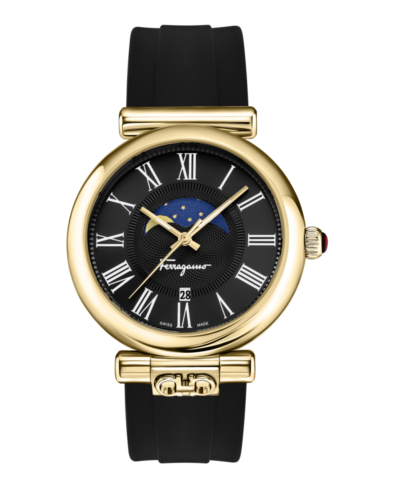 Ferragamo Womens Ferragamo Ora 40mm Strap Fashion Watch Gold