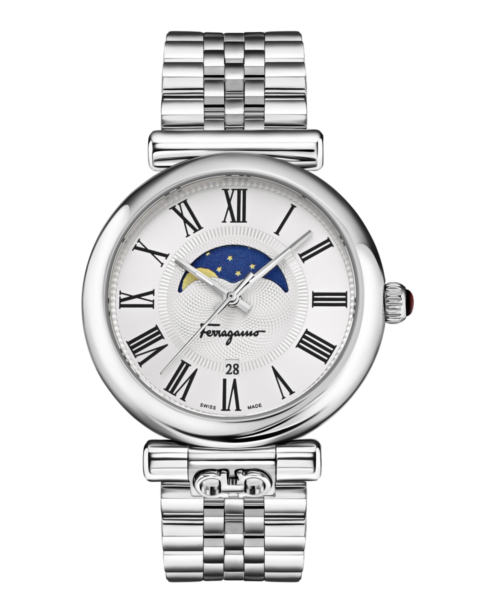 Ferragamo Womens Ferragamo Ora 40mm Strap Fashion Watch Stainless Steel