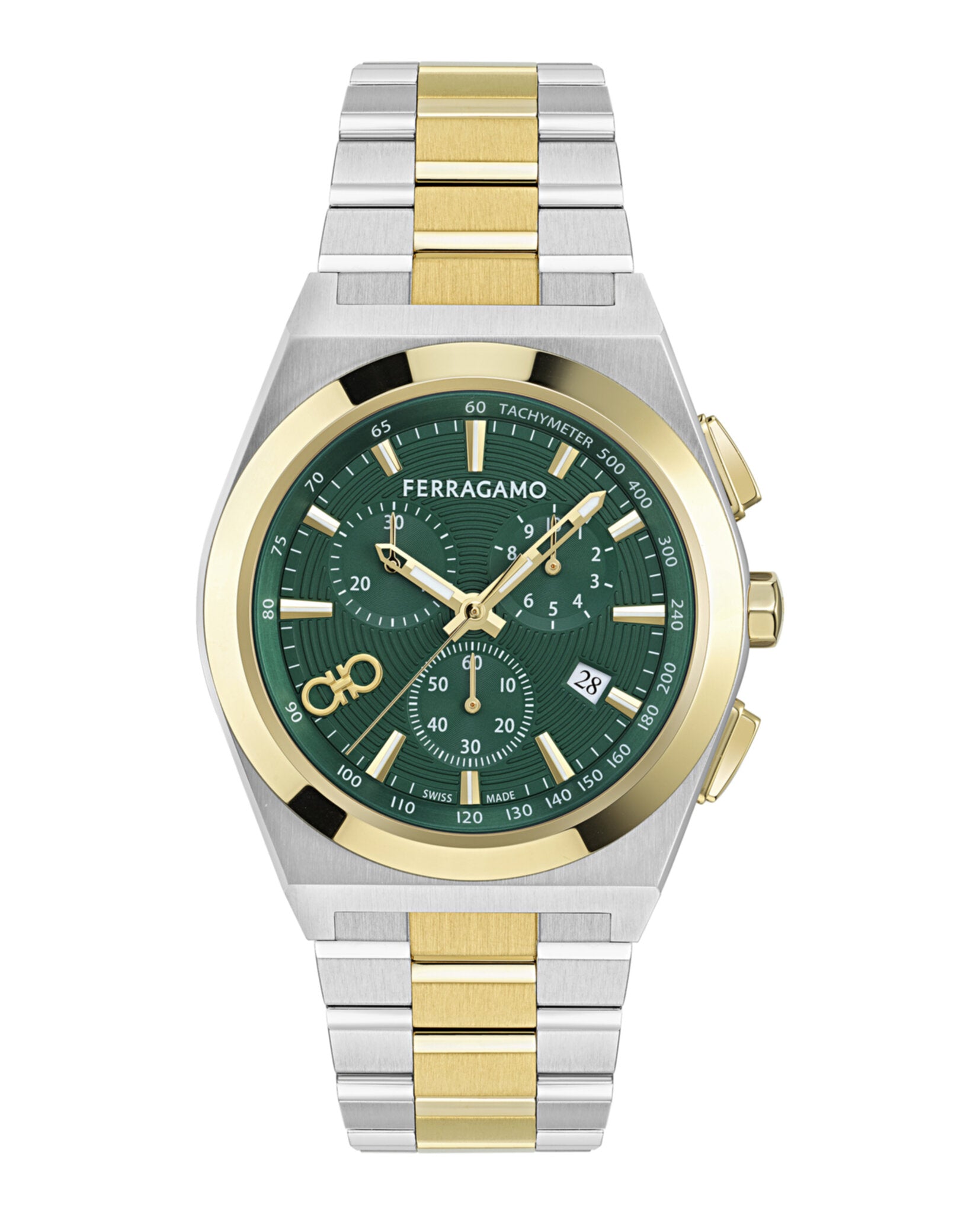 Ferragamo Ferragamo Mens  Two Tone 42mm Bracelet Fashion Watch