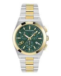 Ferragamo Ferragamo Mens  Two Tone 42mm Bracelet Fashion Watch