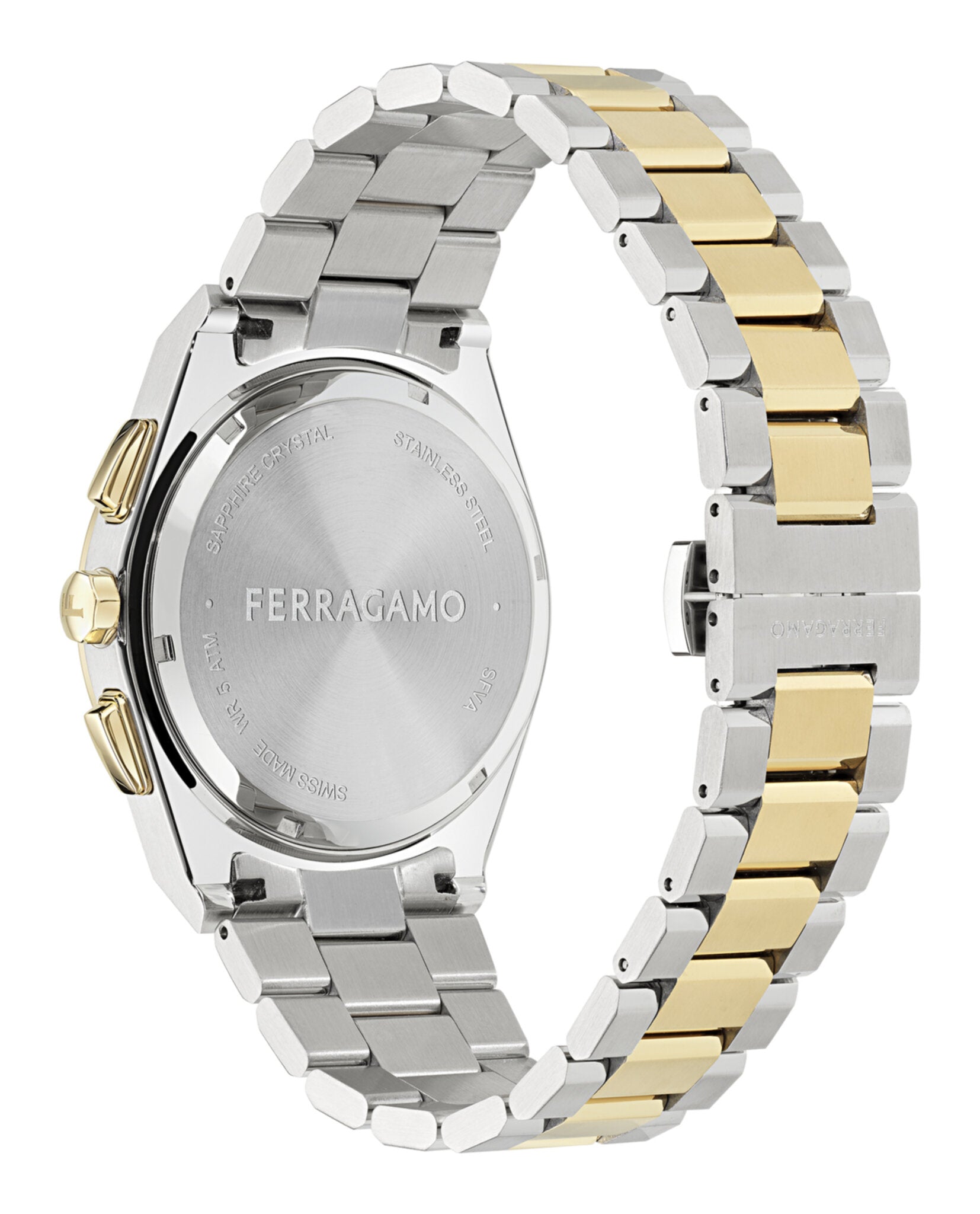 Ferragamo Ferragamo Mens  Two Tone 42mm Bracelet Fashion Watch