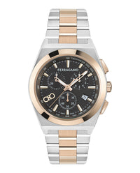 Ferragamo Mens Two Tone 42mm Bracelet Fashion Watch
