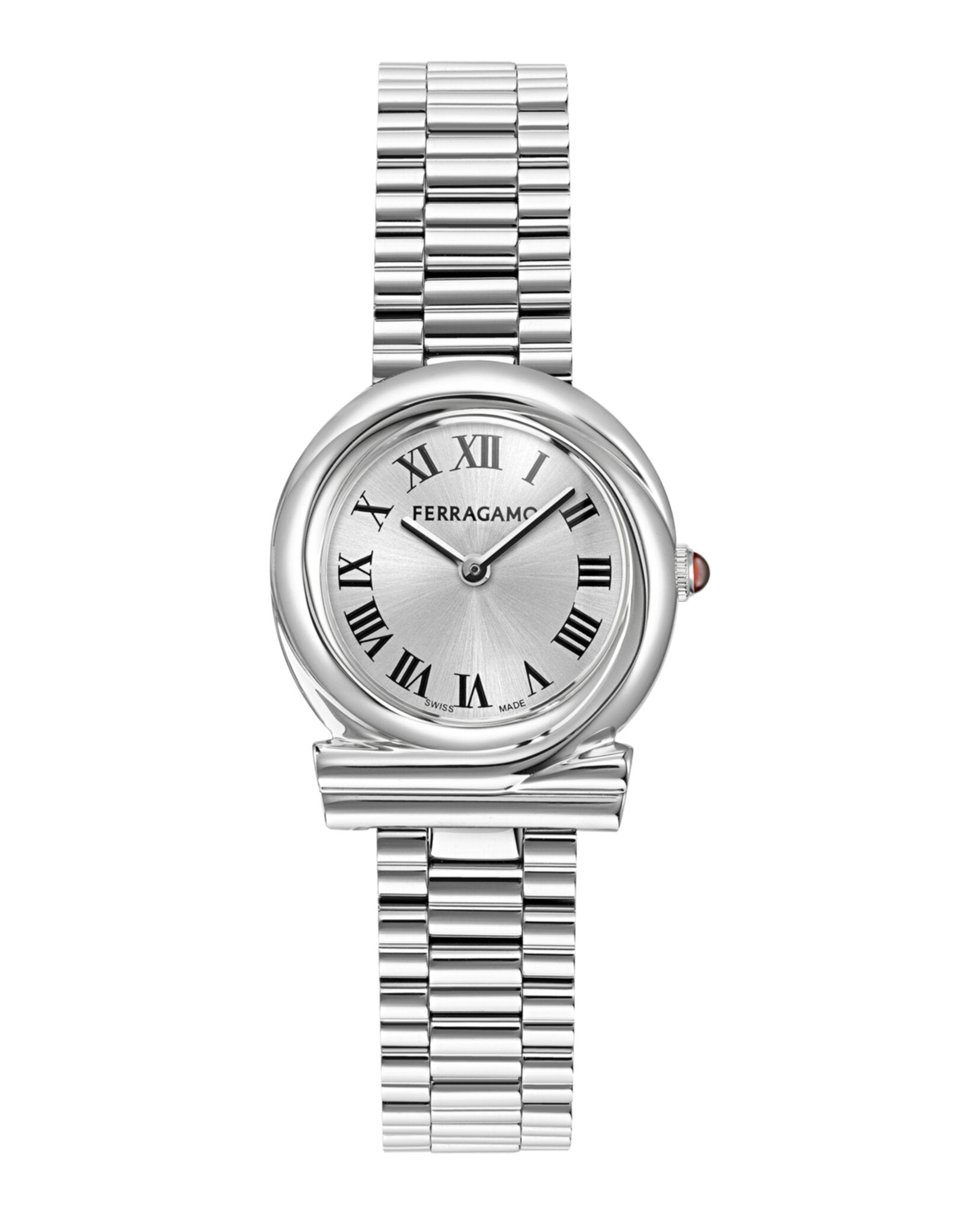 Ferragamo Womens Stainless Steel 28mm Bracelet Fashion Watch Stainless Steel