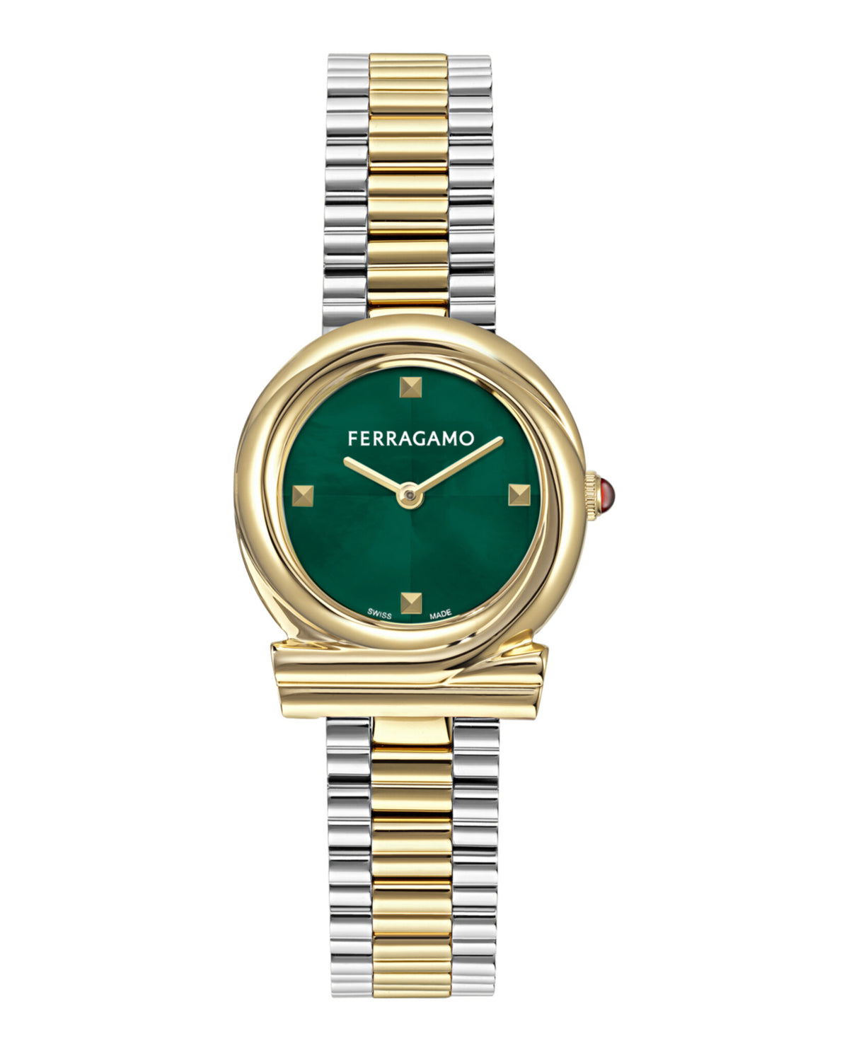 Ferragamo Womens Two Tone 28mm Bracelet Fashion Watch