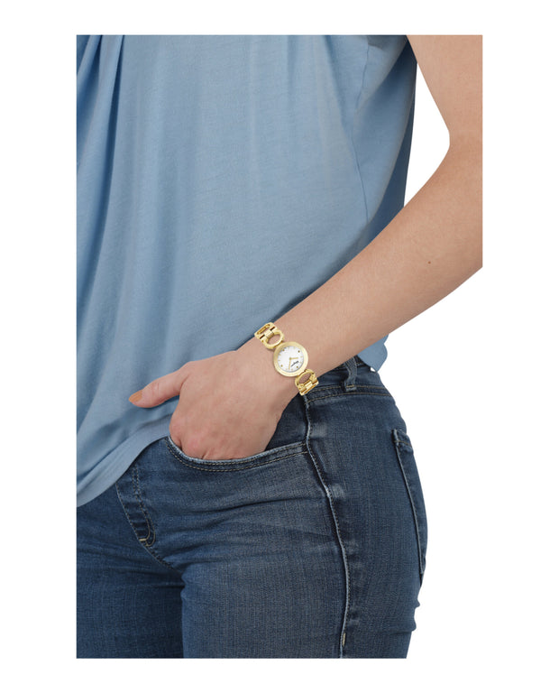 Ferragamo Womens Gancino Gold 28mm Bracelet Fashion Watch