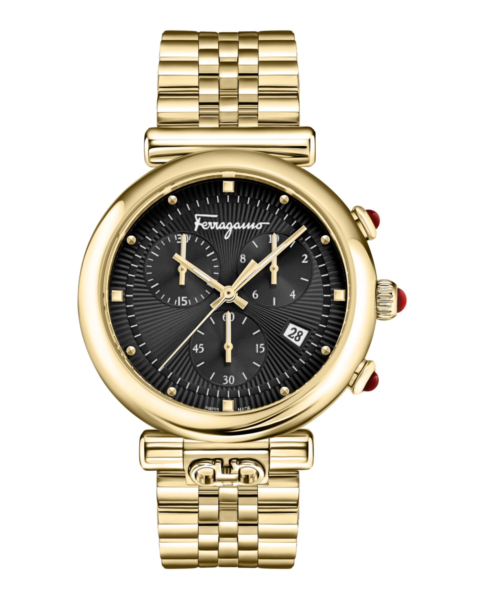 Ferragamo Womens Gold 40mm Bracelet Fashion Watch Gold