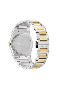 Ferragamo Mens Vega Two Tone 40mm Bracelet Fashion Watch