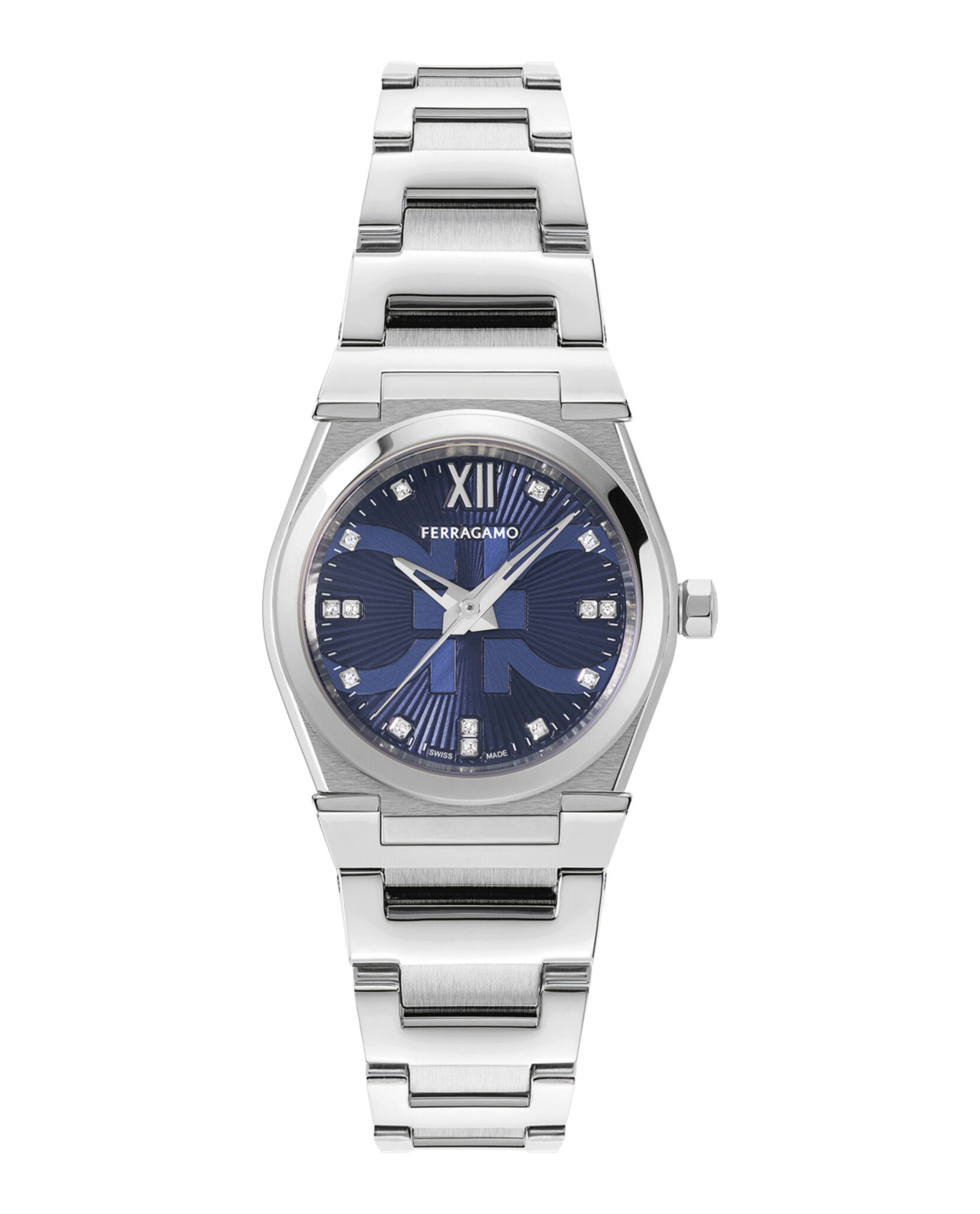Ferragamo Womens Vega Stainless Steel 28mm Bracelet Fashion Watch Stainless Steel