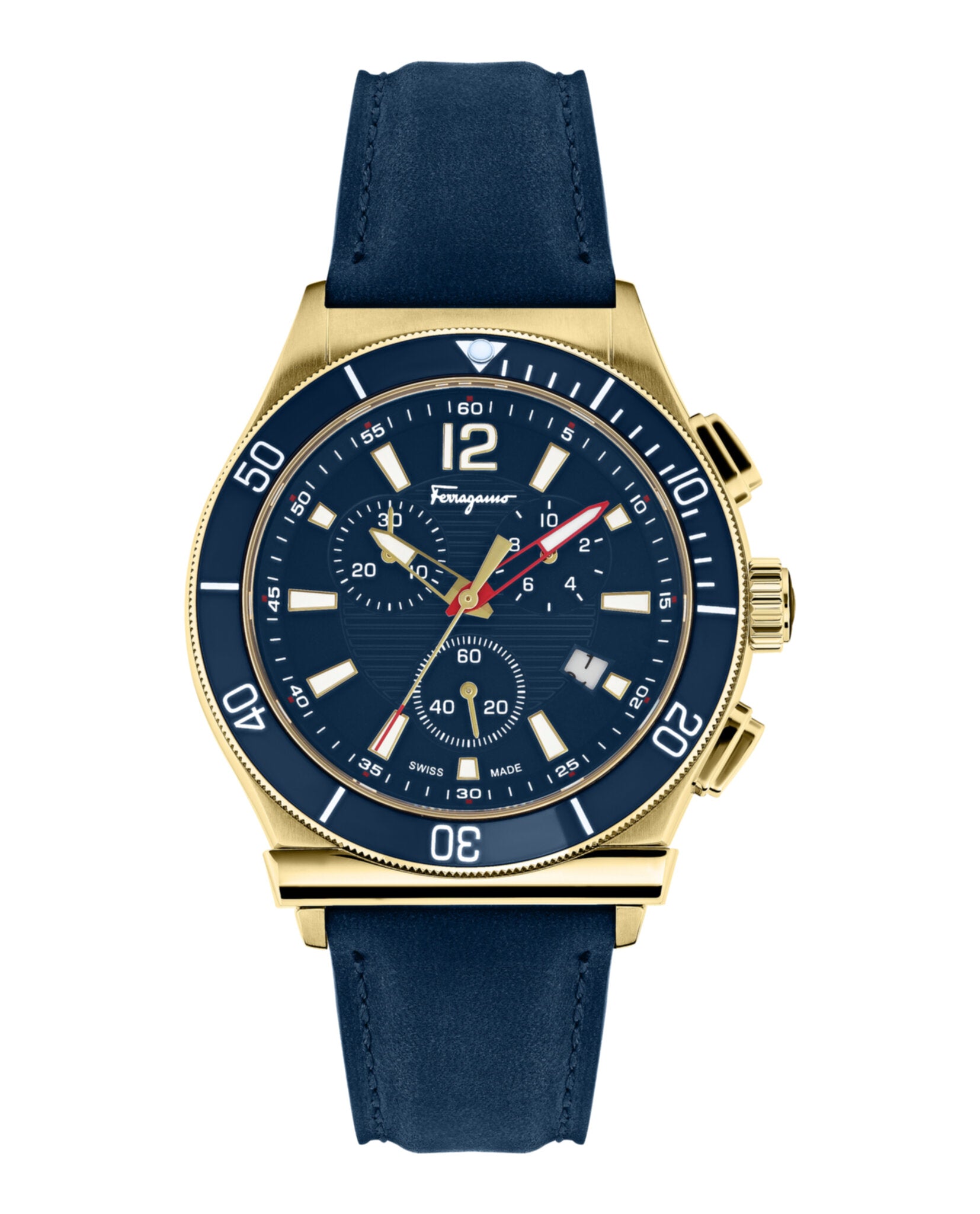 Ferragamo Mens Ferragamo 1898 Sport 44mm Strap Fashion Watch