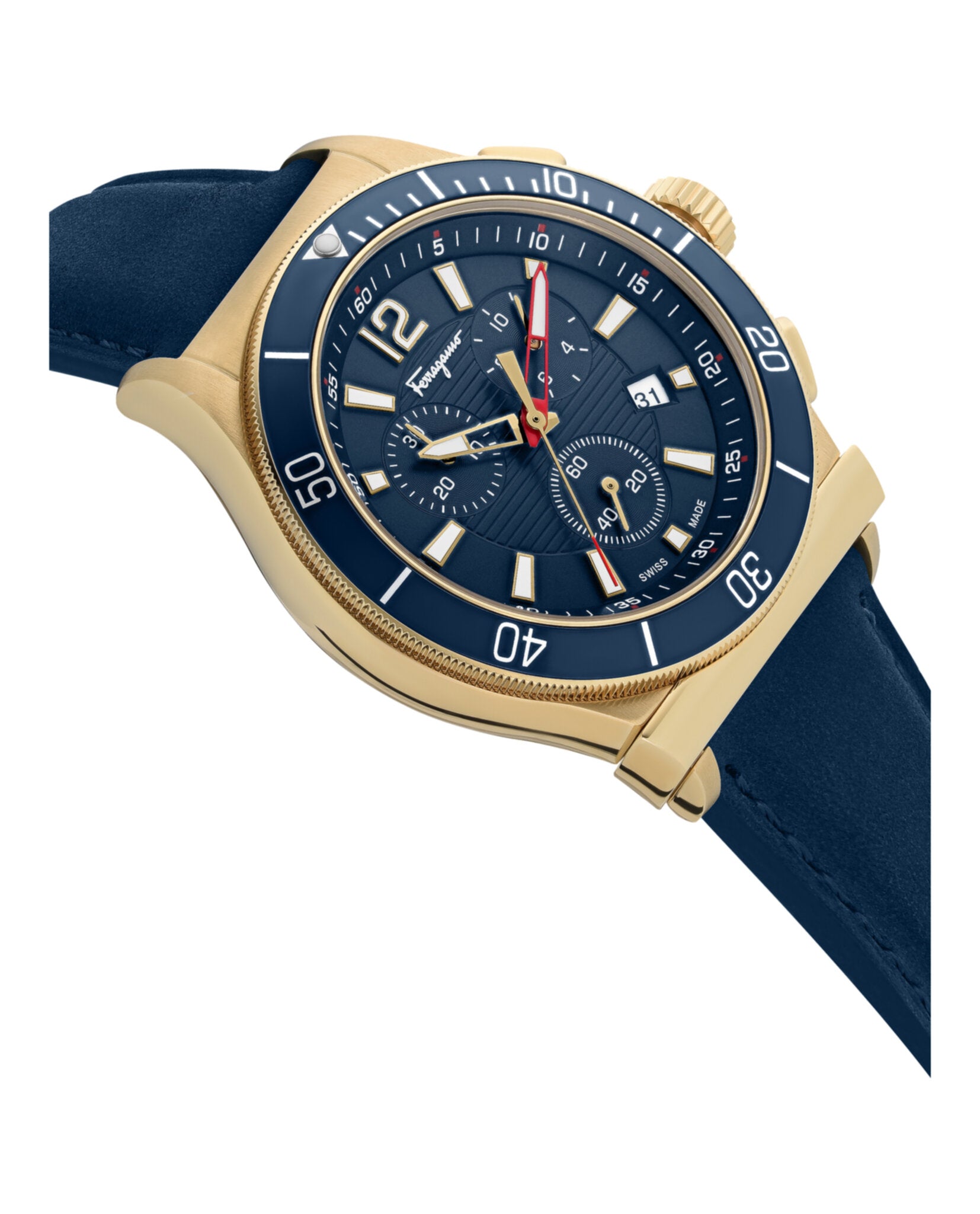 Ferragamo Mens Ferragamo 1898 Sport 44mm Strap Fashion Watch