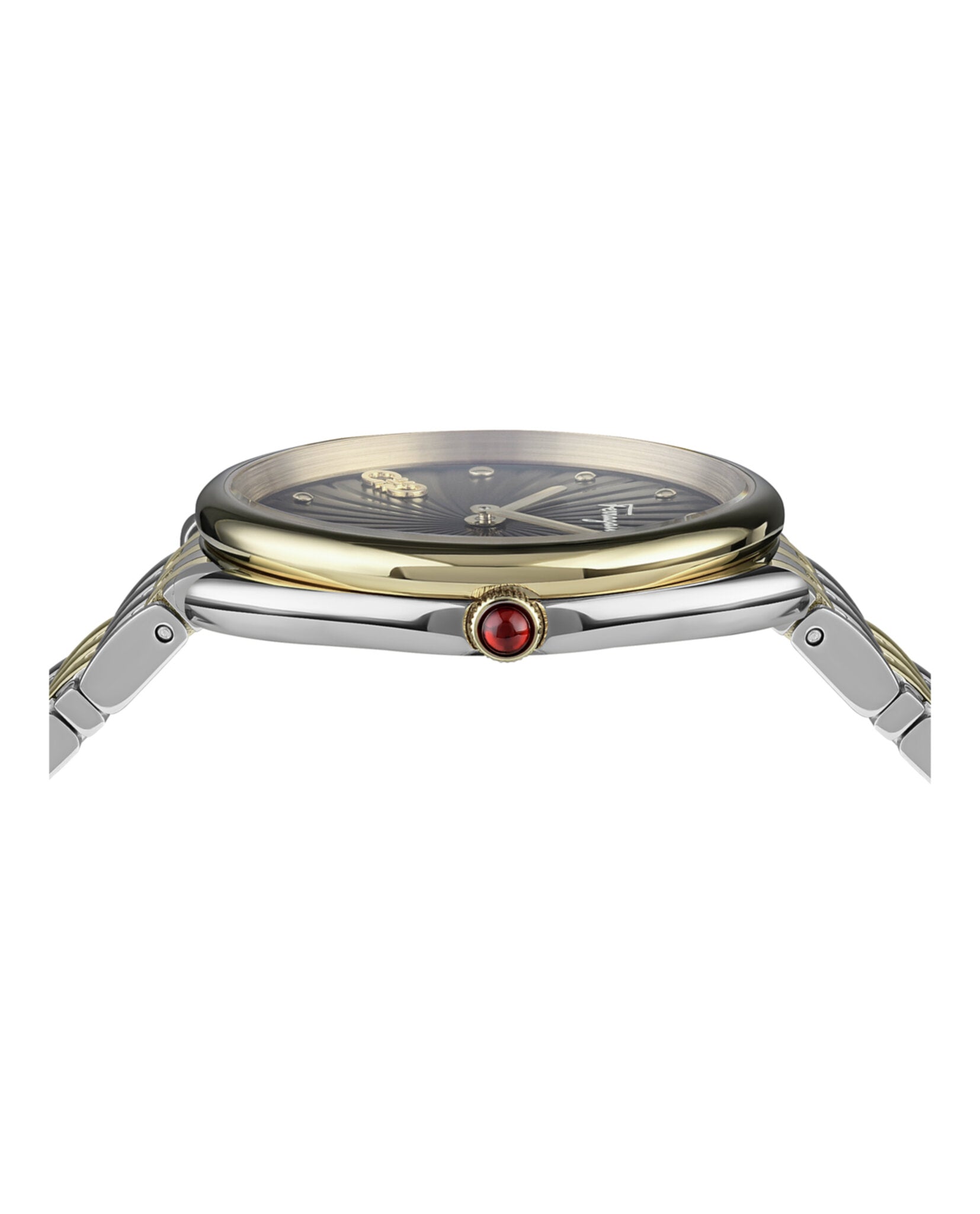 Ferragamo Womens Two Tone 34mm Bracelet Fashion Watch